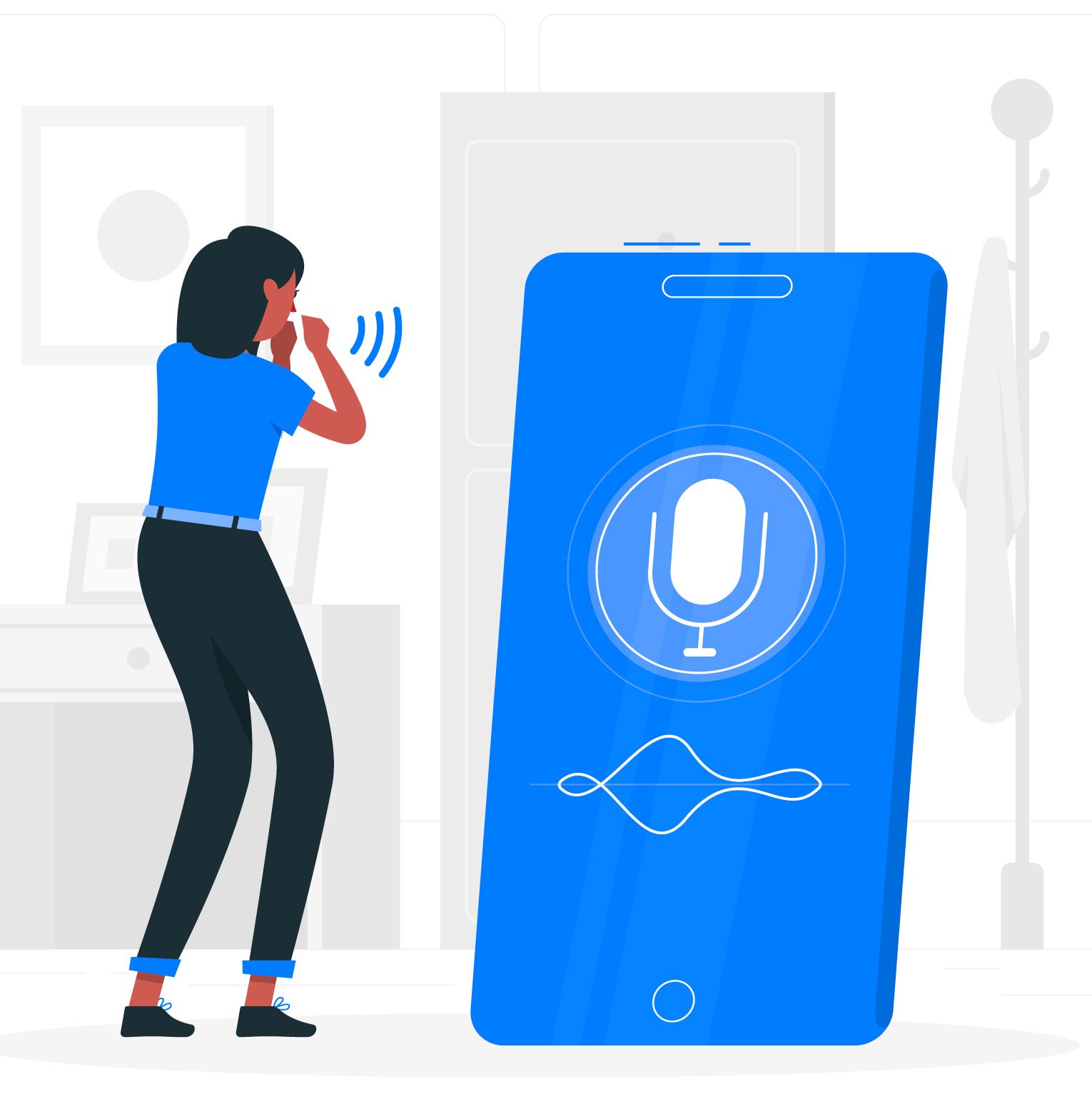 Free vector voice control concept illustration